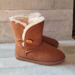 Tamarac Womens Suede Button-Accent Boots With Shearling Lining Size 9